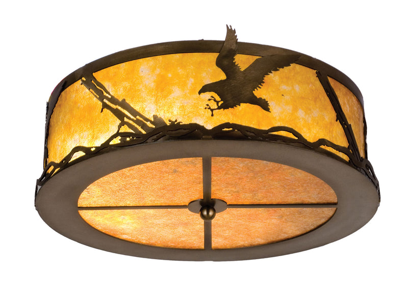 Meyda Tiffany 24465 Two Light Flushmount, Antique Copper