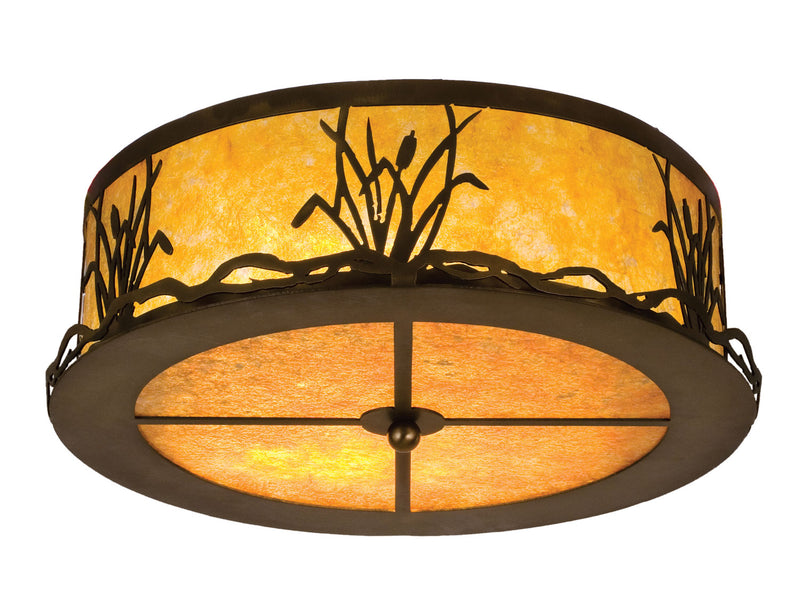 Meyda Tiffany 24466 Two Light Flushmount, Antique Copper