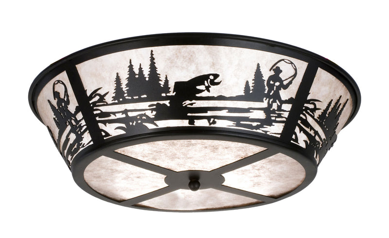 Meyda Tiffany 26222 Four Light Flushmount, Textured Black