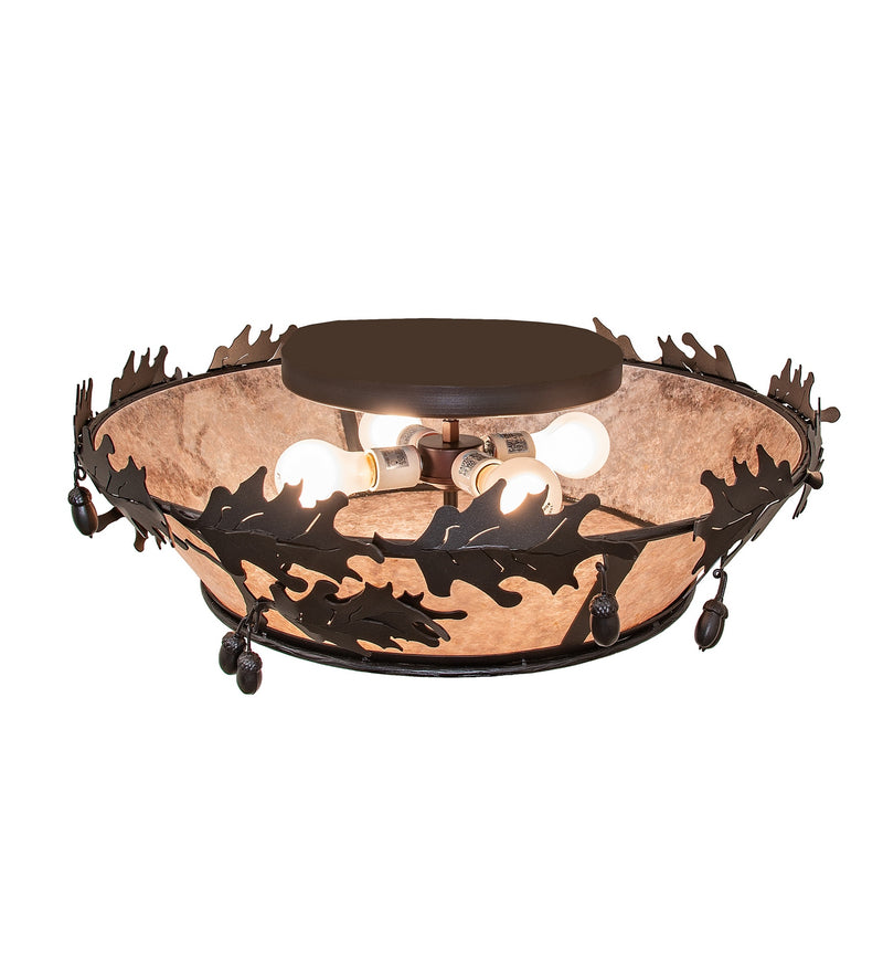 Meyda Tiffany 26224 Four Light Flushmount, Textured Black