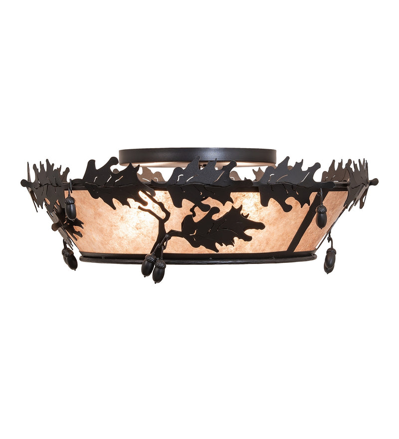 Meyda Tiffany 26224 Four Light Flushmount, Textured Black