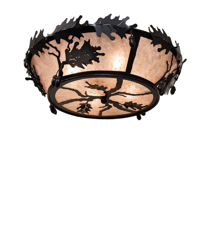 Meyda Tiffany 26224 Four Light Flushmount, Textured Black
