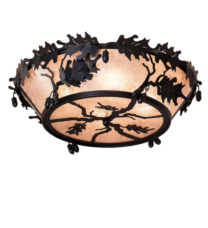 Meyda Tiffany 26224 Four Light Flushmount, Textured Black