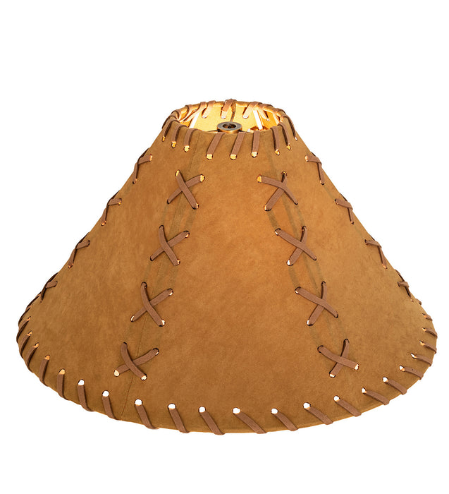 Meyda Tiffany 26353 Shade, Dark Tan Faux Leather