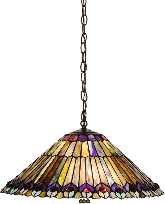 Meyda Tiffany 26487 Three Light Pendant, Craftsman Brown