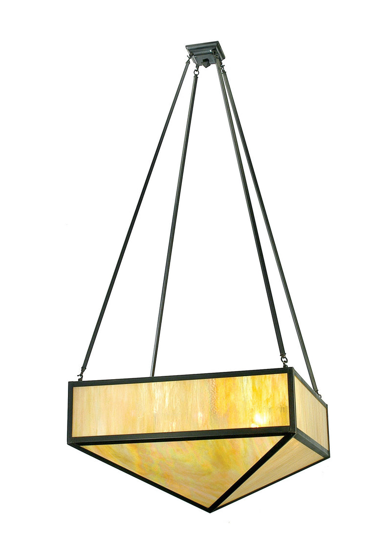 Meyda Tiffany 28673 Eight Light Pendant, Craftsman Brown