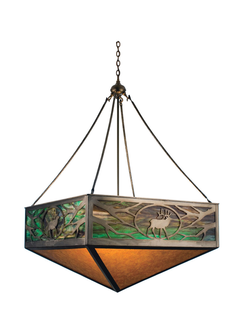 Meyda Tiffany 29128 Six Light Inverted Pendant, Antique Copper