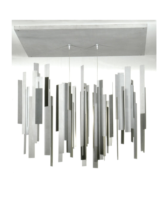 Meyda Tiffany 29224 Two Light Semi-Flushmount, Brushed Aluminum