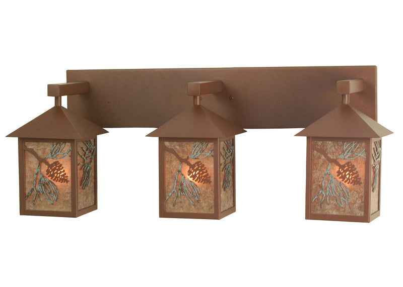 Meyda Tiffany 29466 Three Light Vanity, Rust/Green Needles