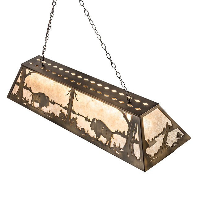 Meyda Tiffany 30148 Nine Light Oblong Pendant, Antique Copper