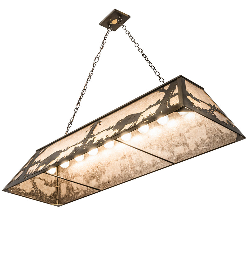 Meyda Tiffany 30148 Nine Light Oblong Pendant, Antique Copper