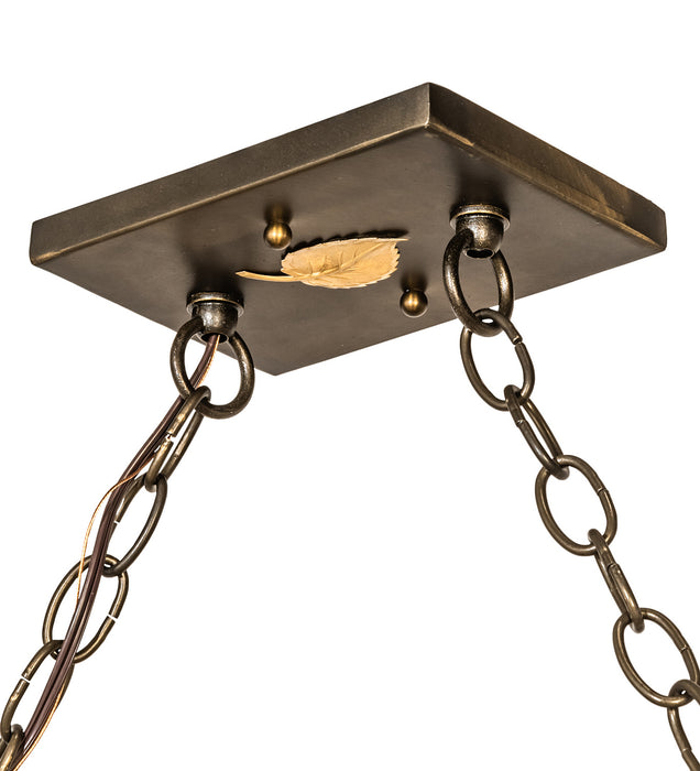Meyda Tiffany 30148 Nine Light Oblong Pendant, Antique Copper