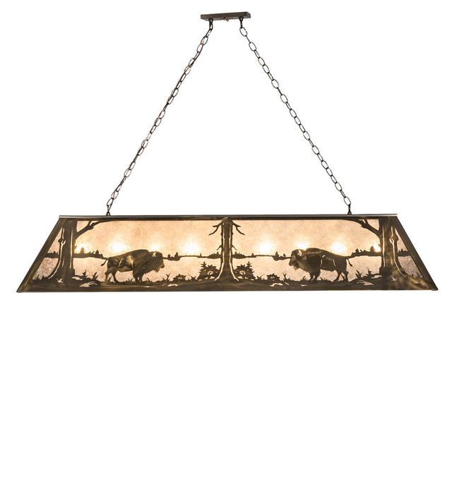 Meyda Tiffany 30148 Nine Light Oblong Pendant, Antique Copper