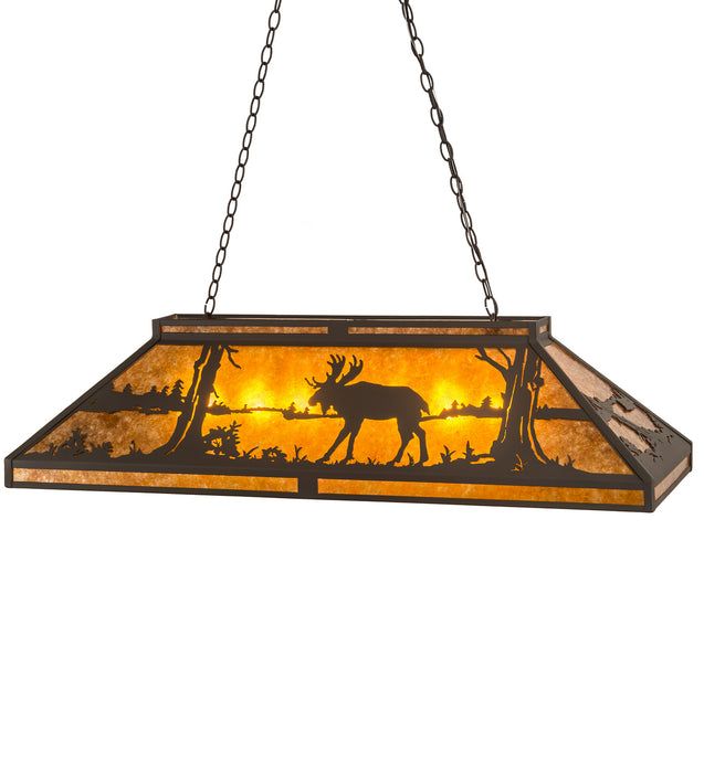 Meyda Tiffany 30488 Seven Light Oblong Pendant, Wrought Iron
