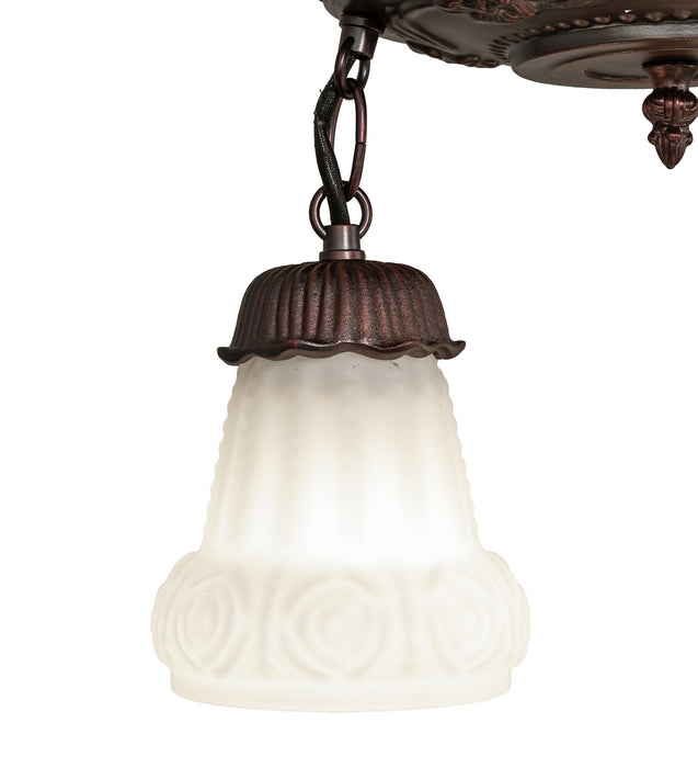 Meyda Tiffany 30543 Three Light Semi-Flushmount, Mahogany Bronze