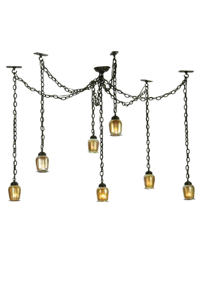 Meyda Tiffany 30552 Seven Light Pendant, Timeless Bronze