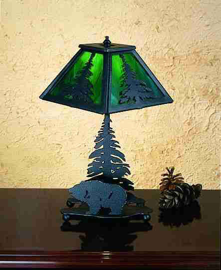 Meyda Tiffany 31386 One Light Table Lamp, Ha/Black