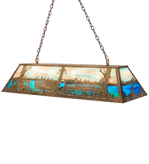 Meyda Tiffany 31657 Nine Light Oblong Pendant, Antique Copper