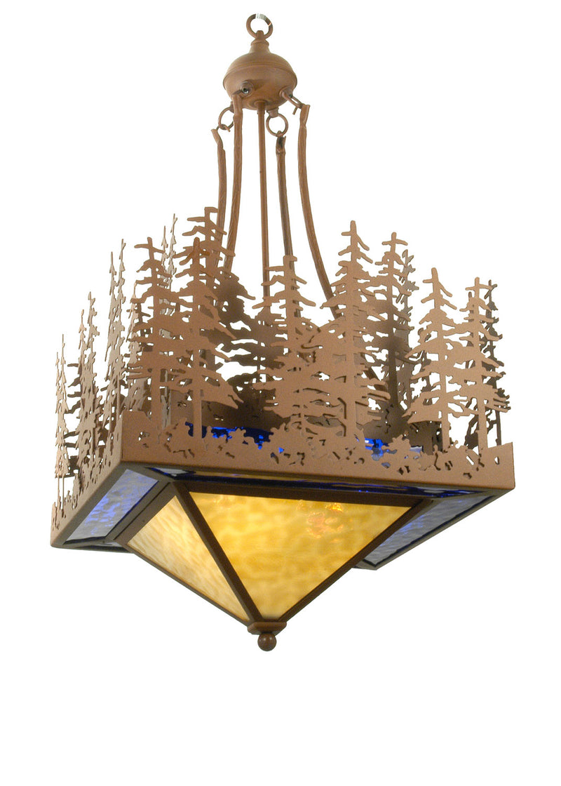 Meyda Tiffany 32211 Four Light Inverted Pendant, Rust