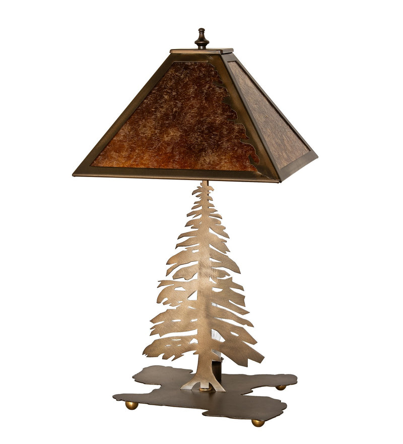 Meyda Tiffany 32515 Table Lamp, Antique Copper/Amber Mica