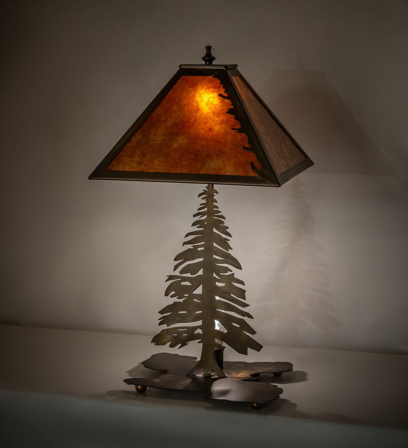 Meyda Tiffany 32515 Table Lamp, Antique Copper/Amber Mica