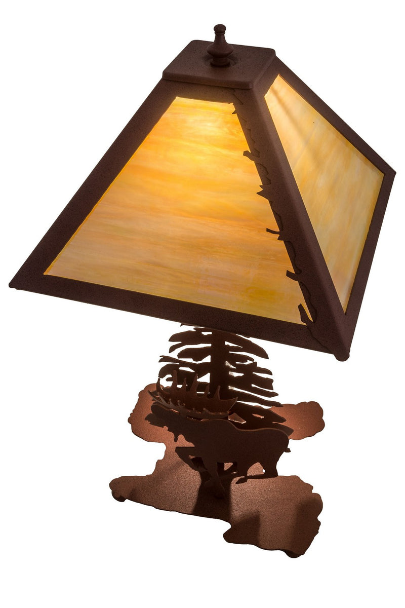 Meyda Tiffany 32516 Two Light Table Lamp, Rust