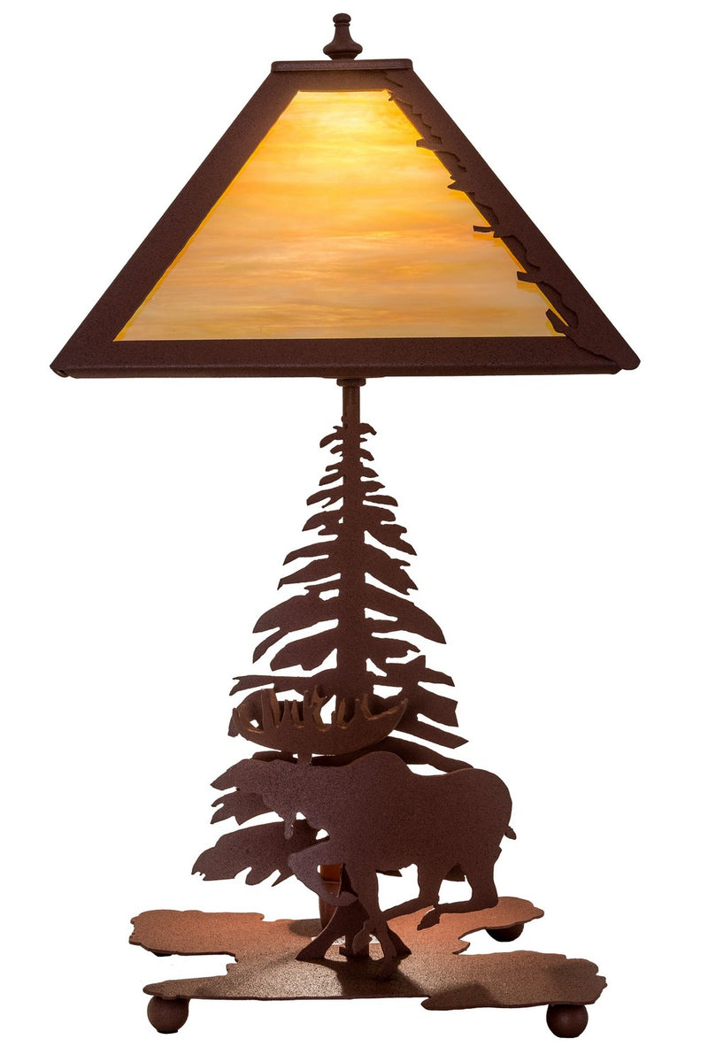 Meyda Tiffany 32516 Two Light Table Lamp, Rust