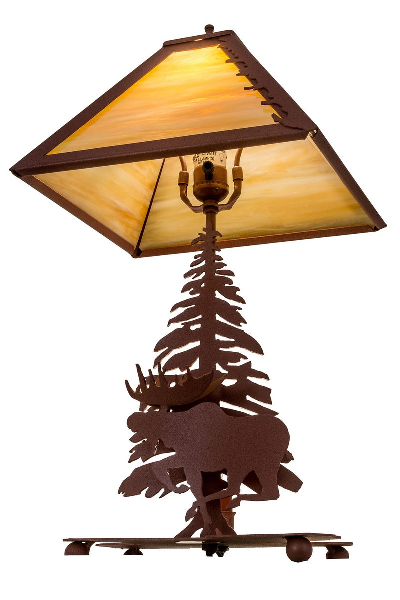 Meyda Tiffany 32516 Two Light Table Lamp, Rust
