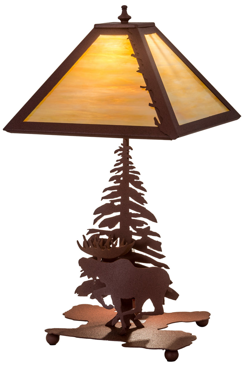 Meyda Tiffany 32516 Two Light Table Lamp, Rust