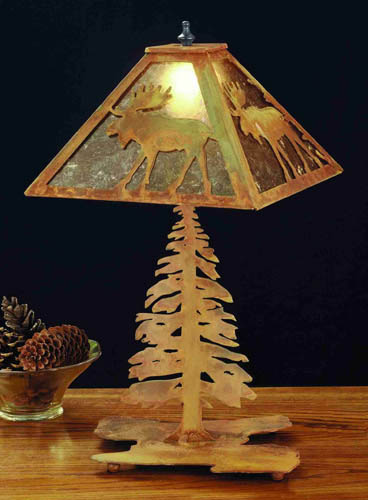 Meyda Tiffany 32519 Two Light Table Lamp, Rust