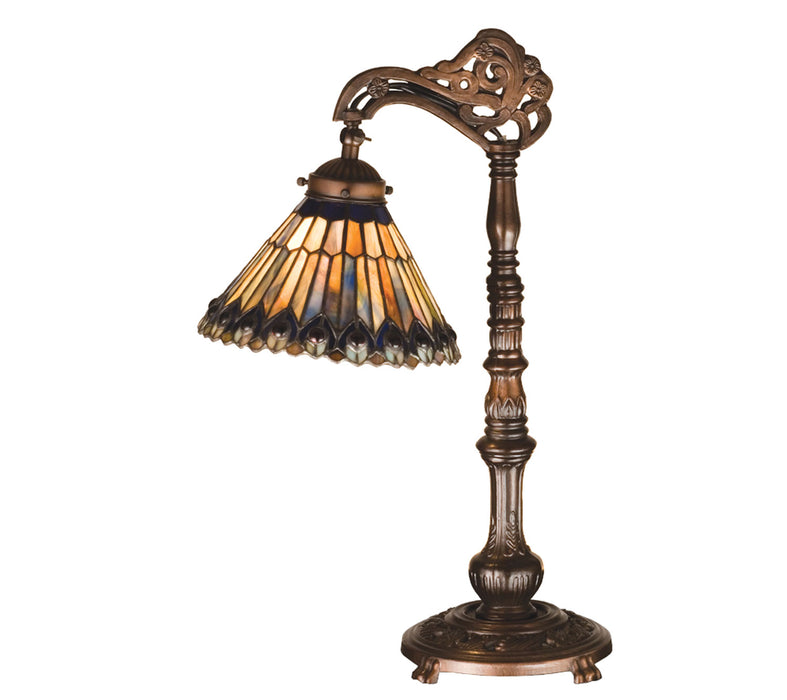 Meyda Tiffany 32738 One Light Bridge Arm Desk Lamp, Vintage Copper