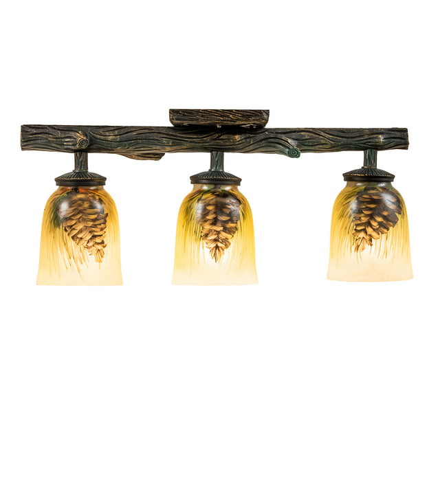 Meyda Tiffany 34470 Three Light Semi-Flushmount, Golden Pine
