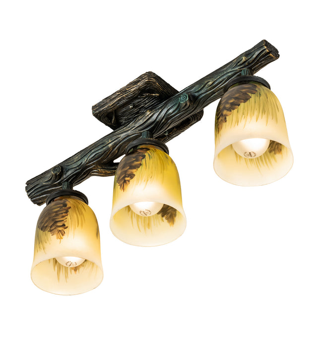 Meyda Tiffany 34470 Three Light Semi-Flushmount, Golden Pine