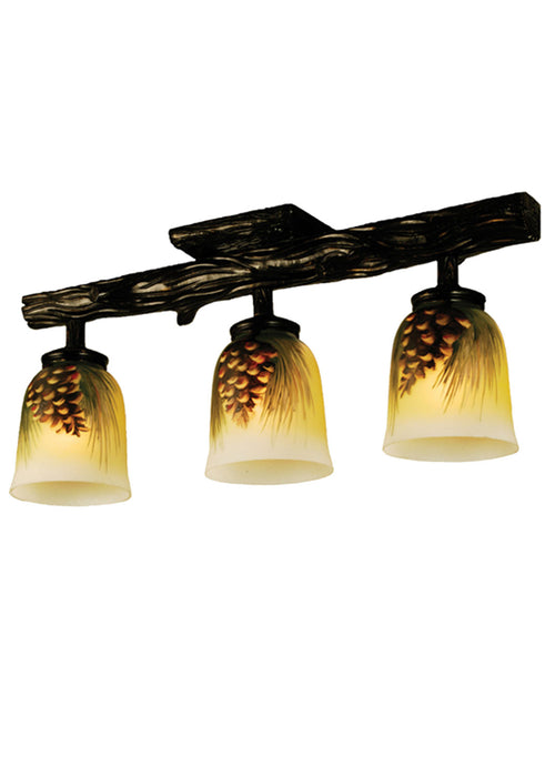 Meyda Tiffany 34470 Three Light Semi-Flushmount, Golden Pine