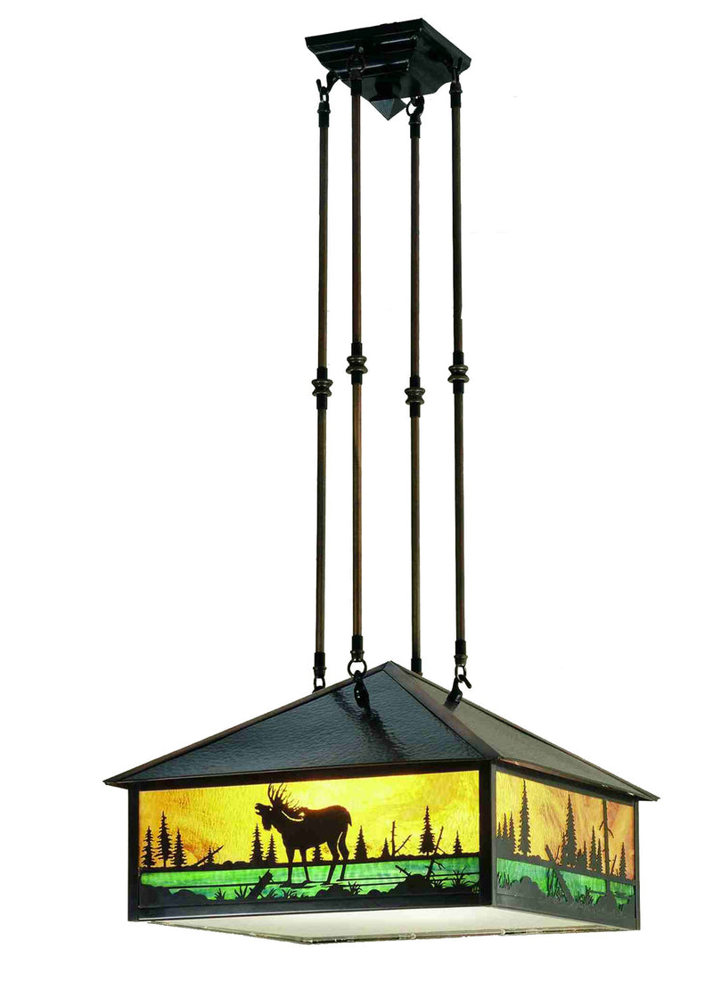 Meyda Tiffany 38681 Three Light Pendant, Ha/Eb Craftsman