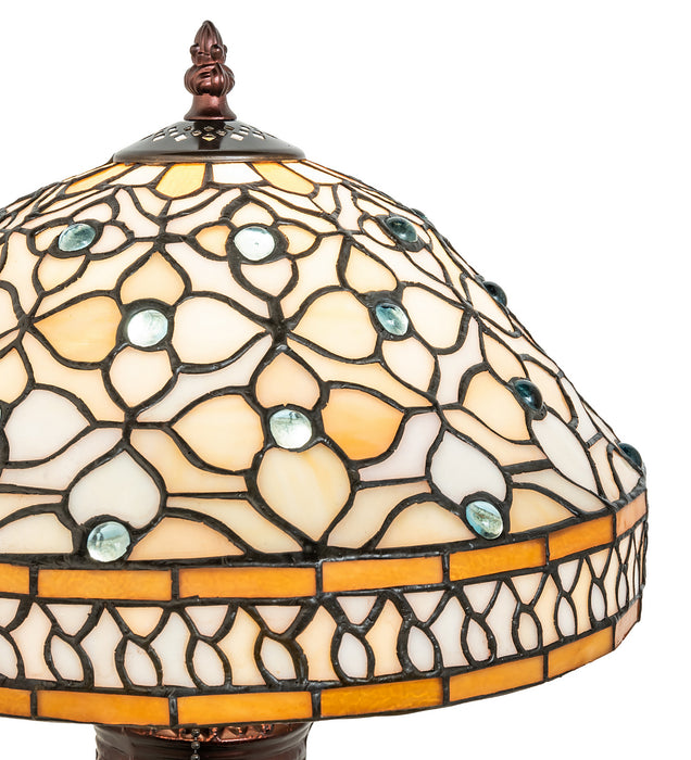 Meyda Tiffany 44881 One Light Accent Lamp, Bai Ha Blue Jewel