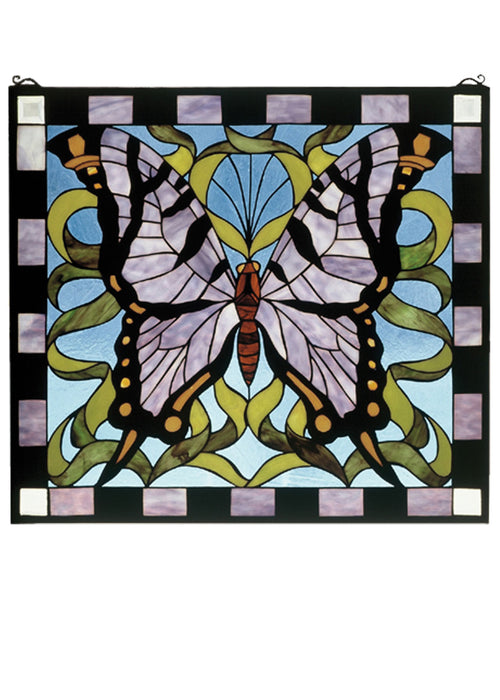 Meyda Tiffany 46464 Window, Blue Pr Bl Clear