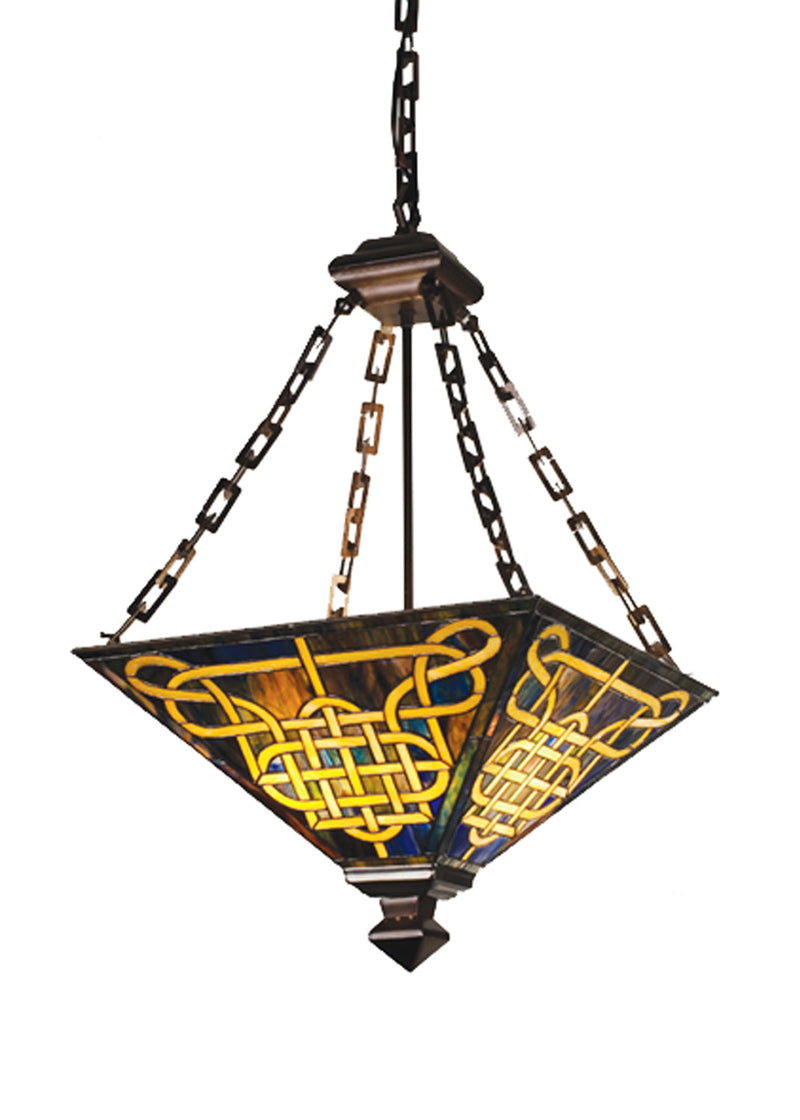 Meyda Tiffany 47583 Four Light Inverted Pendant, Pbag Ha