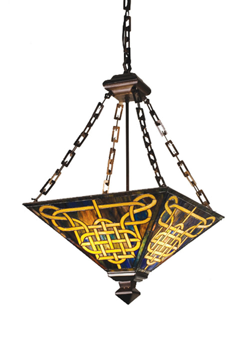 Meyda Tiffany 47583 Four Light Inverted Pendant, Pbag Ha