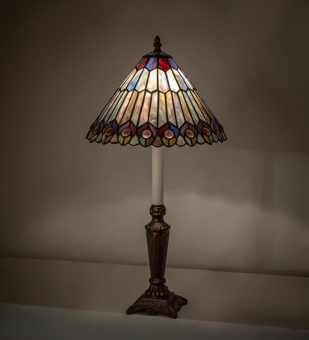 Meyda Tiffany 47840 One Light Table Lamp, Polished Stainless Steel