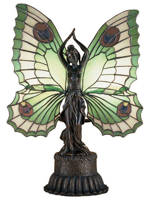 Meyda Tiffany 48019 Two Light Accent Lamp, Antique Brass