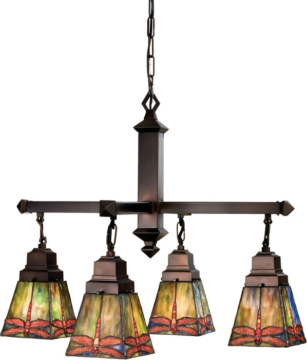 Meyda Tiffany 48035 Four Light Chandelier, Antique Copper