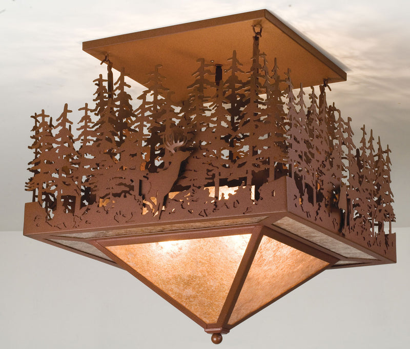 Meyda Tiffany 48062 Four Light Flushmount, Rust