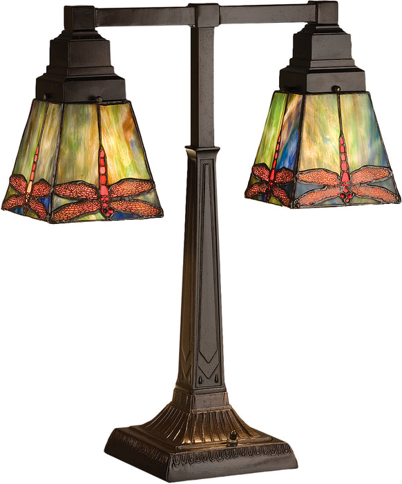 Meyda Tiffany 48203 Two Light Table Lamp, Pbag Flame Orange