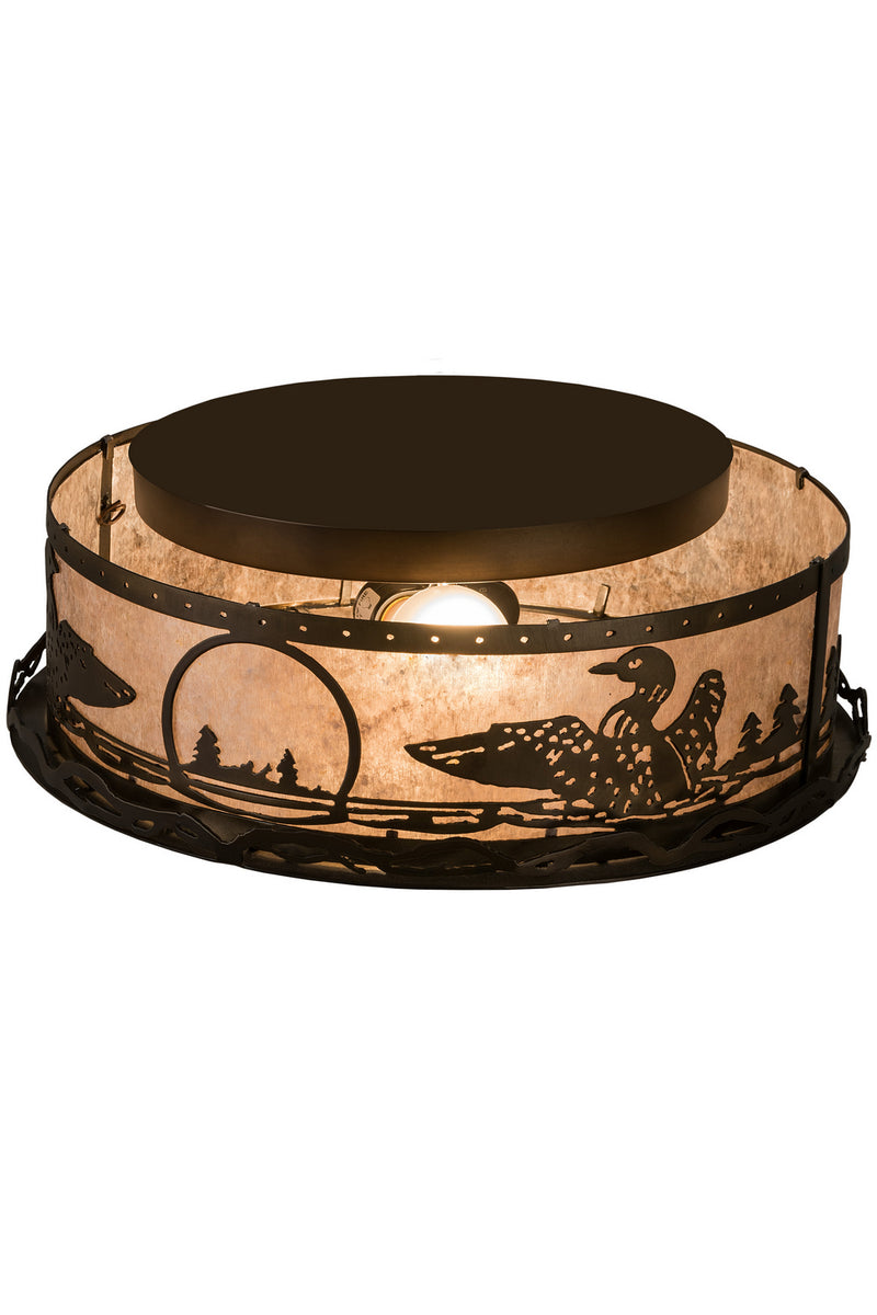 Meyda Tiffany 48796 Two Light Flushmount, Antique Copper