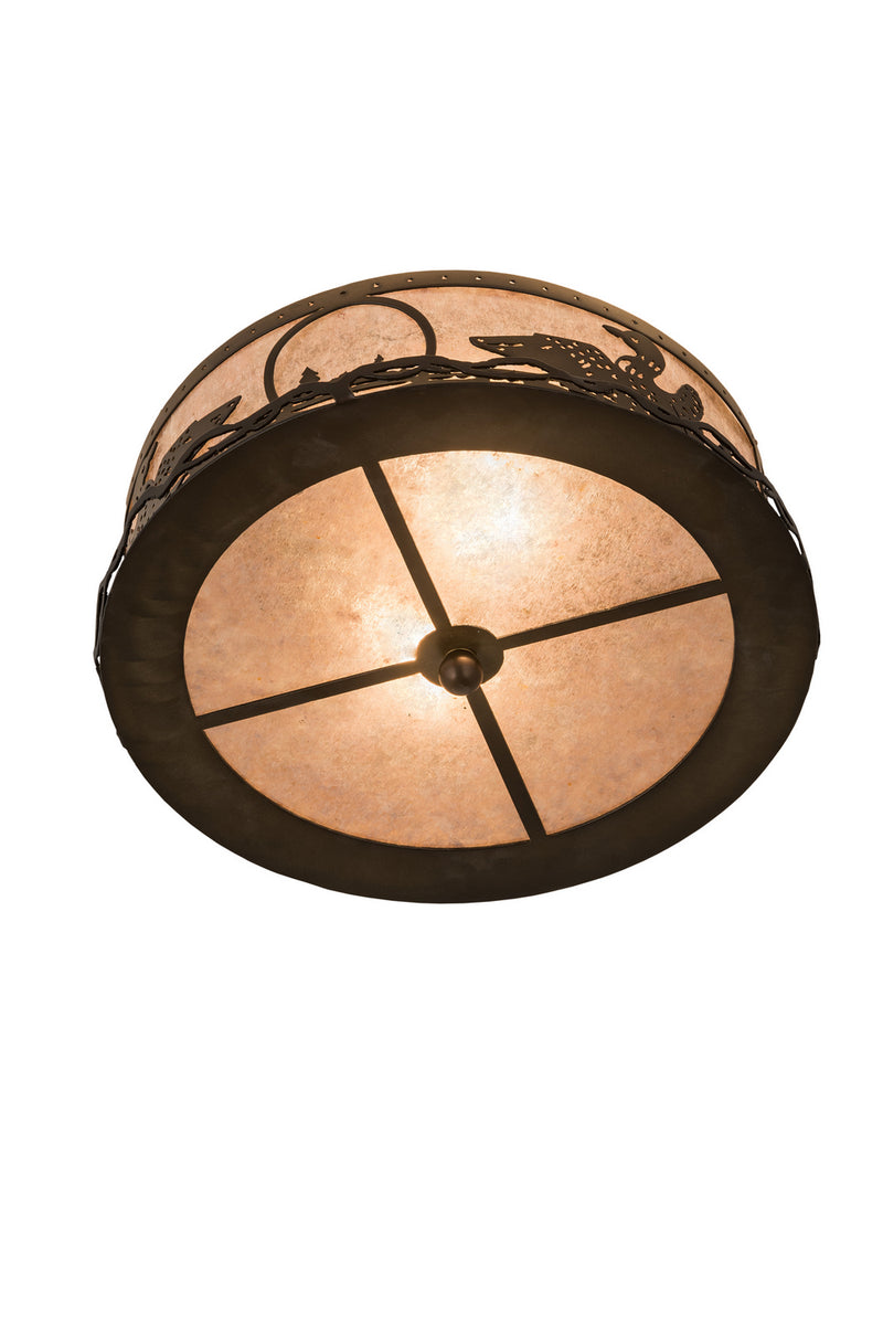 Meyda Tiffany 48796 Two Light Flushmount, Antique Copper