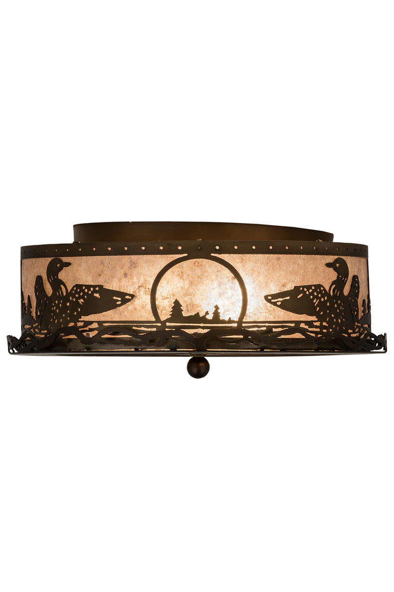 Meyda Tiffany 48796 Two Light Flushmount, Antique Copper