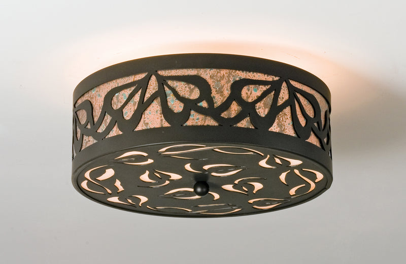 Meyda Tiffany 49000 Three Light Flushmount, Timeless Bronze/Copper Verde