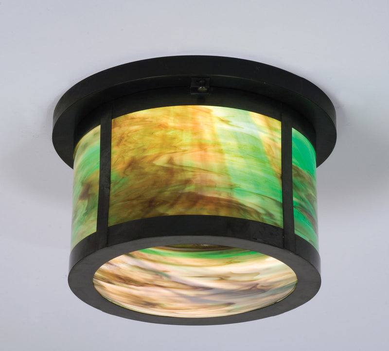 Meyda Tiffany 50035 Two Light Flushmount, Craftsman Brown
