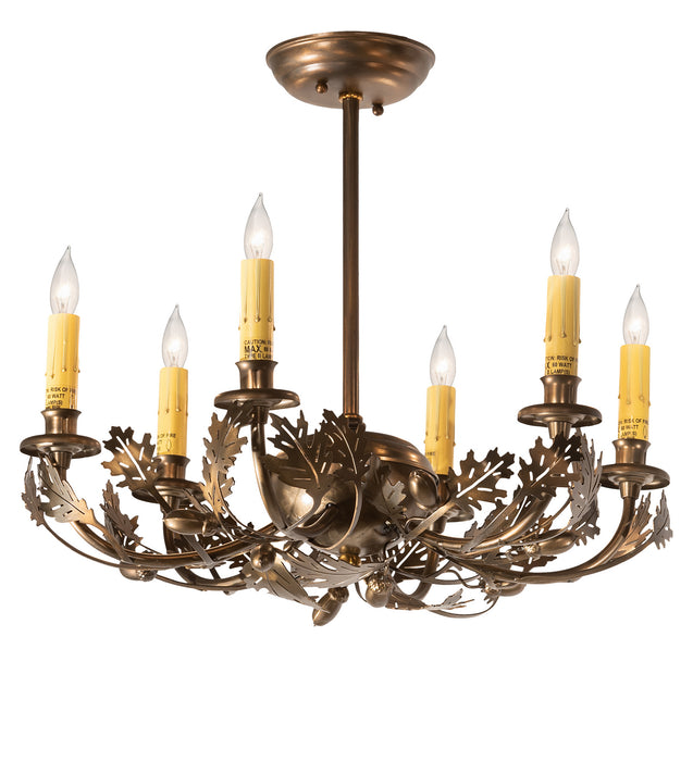 Meyda Tiffany 50095 Six Light Chandelier, Antique Copper